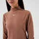Moteriški marškinėliai NIKE MARŠKINĖLIAI W NSW ESSNTL   MOCK LS MARŠKINĖLIAI dd5882-256 spalva ruda