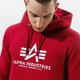 Vyriškas džemperis ALPHA INDUSTRIES DŽEMPERIS SU GOBTUVU BASIC HOODY 178312-523 spalva tamsiai raudona