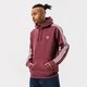 Vyriškas džemperis ADIDAS DŽEMPERIS SU GOBTUVU 3-STRIPES HOODY he9478 spalva tamsiai raudona