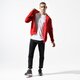 Vyriškas džemperis ADIDAS DŽEMPERIS 3-STRIPES FZ ed5970 spalva raudona