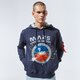 Vyriškas džemperis ALPHA INDUSTRIES DŽEMPERIS SU GOBTUVU MISSION TO MARS HOODY 12633007 spalva tamsiai mėlyna