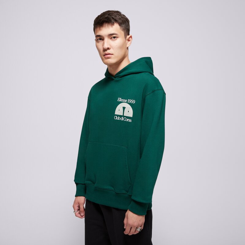 ELLESSE DŽEMPERIS SU GOBTUVU CLUB DI CORSA DGREEN HOODIE