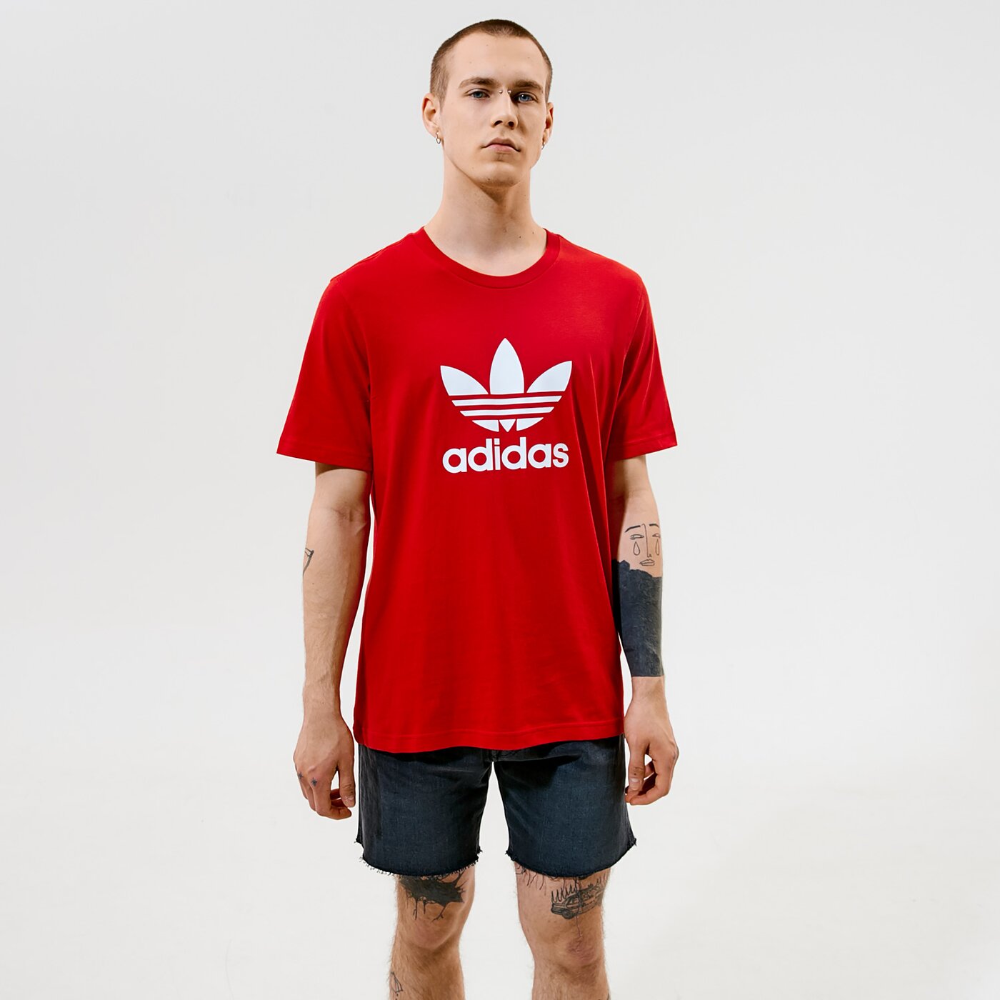 Vyriški marškinėliai ADIDAS MARŠKINĖLIAI TREFOIL MARŠKINĖLIAI gn3468 spalva raudona