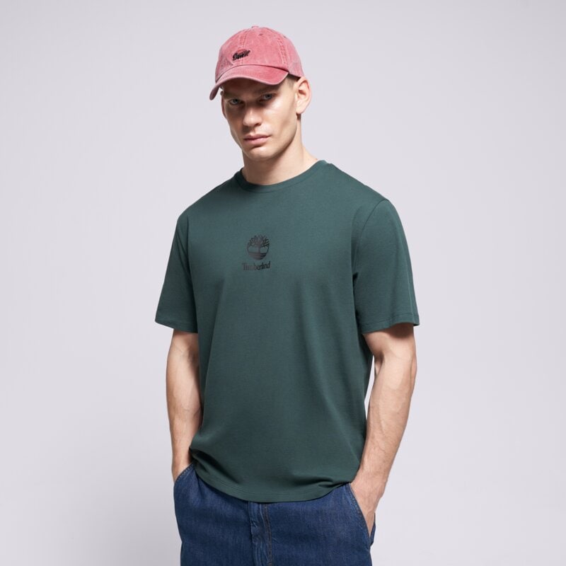 TIMBERLAND MARŠKINĖLIAI NEW SMALL LOGO   PRINT SS TEE GREEN 