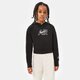 Vaikiškas džemperis NIKE DŽEMPERIS SU GOBTUVU G NSW AIR FT CROP HOODIE GIRL dm8372-010 spalva juoda