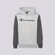 Vaikiškas džemperis CHAMPION COLOUR BLOCK TAPE OVERHEAD HOODIE JUNIOR  306268em006 spalva pilka