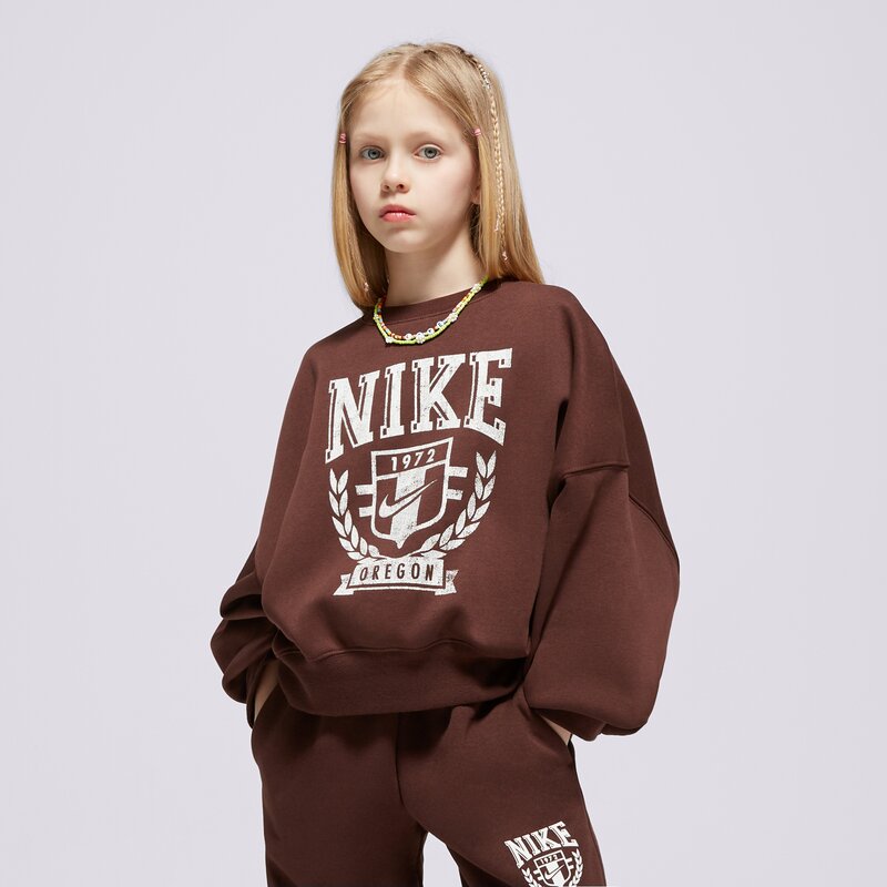 NIKE DŽEMPERIS G NSW TREND FLC CREW PRNT GIRL