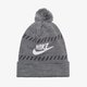 Vaikiška kepurė NIKE KEPURĖ  ŽIEMINĖ FUTURA POM BEANIE RED 805950091 spalva pilka