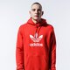 Vyriškas džemperis ADIDAS DŽEMPERIS SU GOBTUVU TREFOIL HOODIE fm3783 spalva raudona