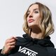Moteriškas džemperis VANS DŽEMPERIS SU GOBTUVU FLYING V BOXY HOODIE vn0a47tcblk1 spalva juoda