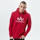 Vyriškas džemperis ALPHA INDUSTRIES DŽEMPERIS SU GOBTUVU BASIC HOODY 178312-523 spalva tamsiai raudona