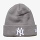 Vaikiška kepurė NEW ERA KEPURĖ  ŽIEMINĖ ESSENTIAL CUFF NY YANKEES GRY 80337561 spalva pilka