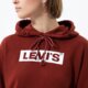 Moteriškas džemperis LEVI'S DŽEMPERIS SU GOBTUVU   GRAPHIC STANDARD HOODIE 18487-0178 spalva tamsiai raudona