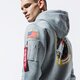 Vyriškas džemperis ALPHA INDUSTRIES DŽEMPERIS Z   KAPTUREM SPACE SHUTTLE HOODY 178317-17 spalva pilka