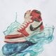 Vaikiški marškinėliai JORDAN MARŠKINĖLIAI JDB AJ1 WAVE SS TEE BOY 95f043-001 spalva balta
