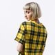 Moteriški marškinėliai NIKE MARŠKINĖLIAI SS W NSW TEE FUTURA PLAID CROP ci1014-703 spalva geltona