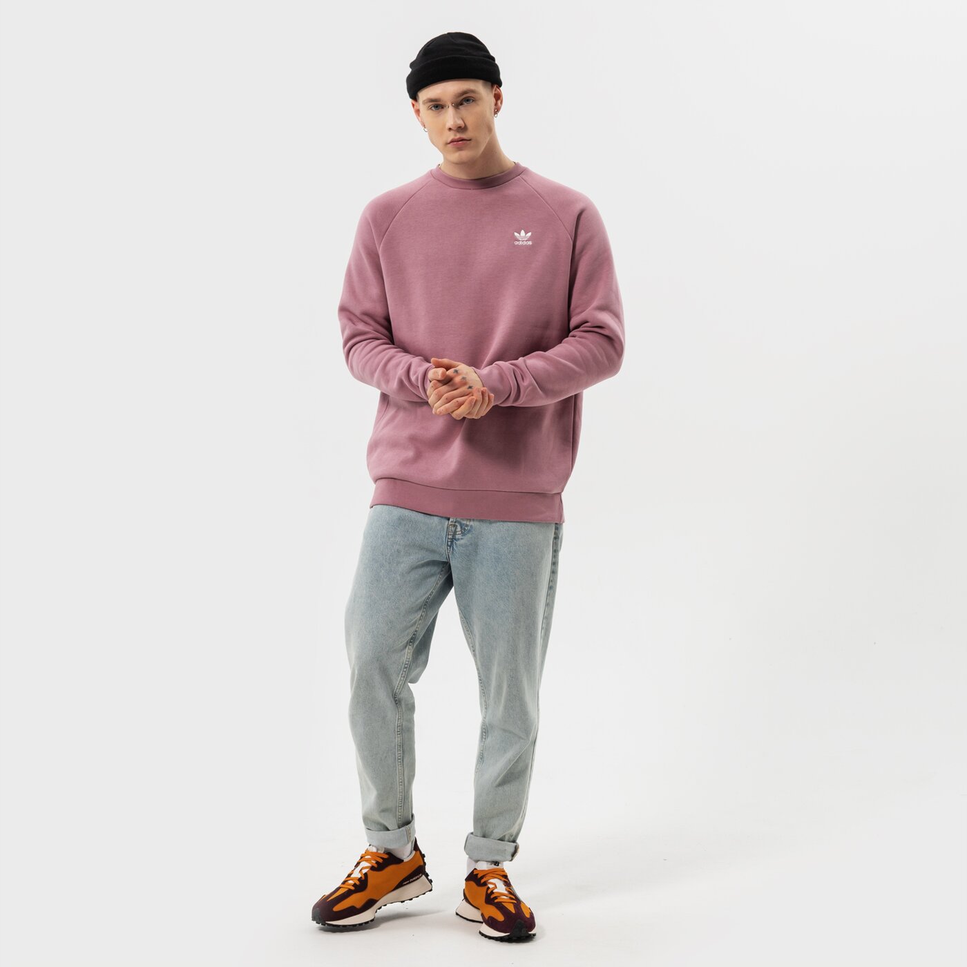 Vyriškas džemperis ADIDAS DŽEMPERIS ESSENTIAL CREW he9430 spalva violetinė