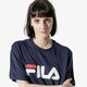 Moteriški marškinėliai FILA MARŠKINĖLIAI SS PURE SHORT SLEEVE SHIRT WW 681093170w spalva tamsiai mėlyna