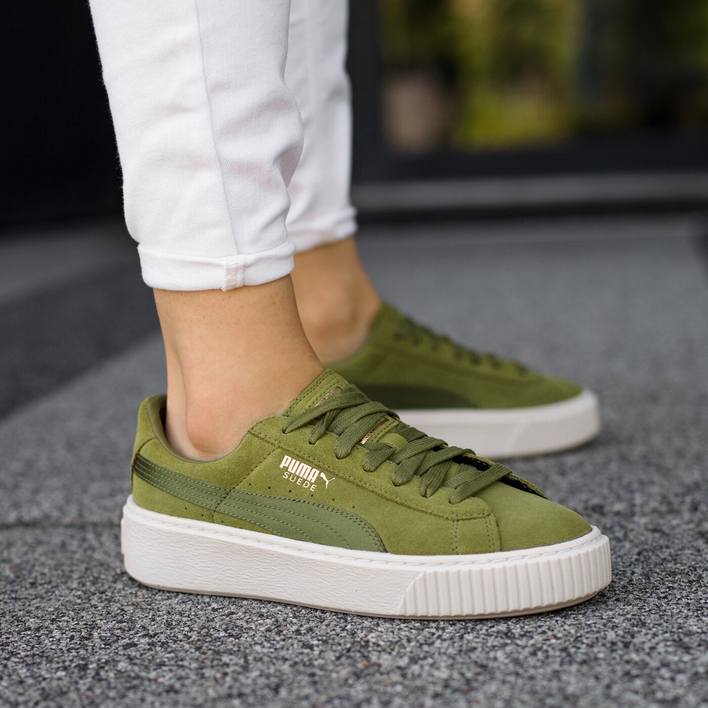 puma suede zielone