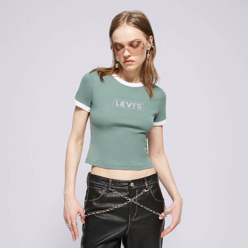 LEVI'S MARŠKINĖLIAI GRAPHIC RINGER MINI TEE GREENS