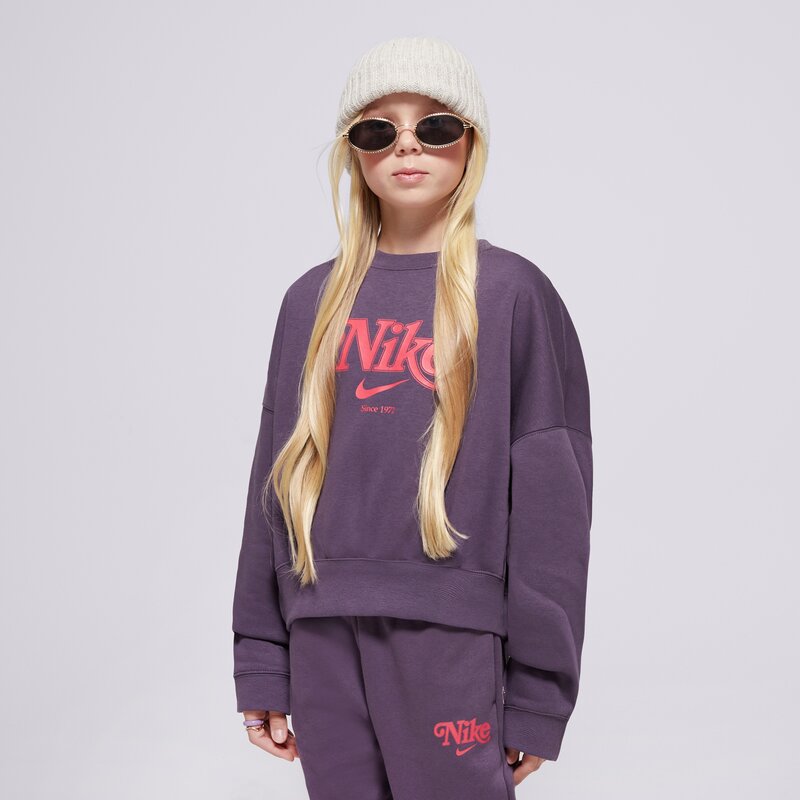 NIKE DŽEMPERIS G NSW TREND FLC CRP CREW GIRL