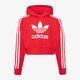 Vaikiškas džemperis ADIDAS DŽEMPERIS SU GOBTUVU CROPPED HOODIE GIRL ic3097 spalva raudona