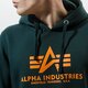 Vyriškas džemperis ALPHA INDUSTRIES DŽEMPERIS SU GOBTUVU BASIC HOODY 178312-353 spalva žalia