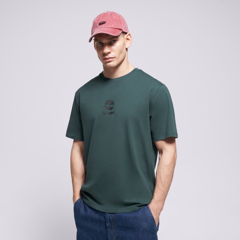 TIMBERLAND MARŠKINĖLIAI NEW SMALL LOGO   PRINT SS TEE GREEN 
